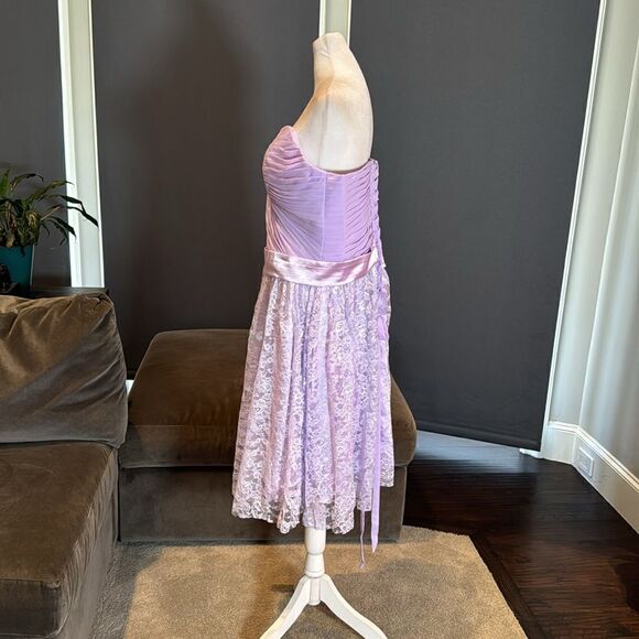 Women’s Short Purple Chiffon & Lace Prom Party Homecoming Dress Corset Size 18 - Picture 6 of 12